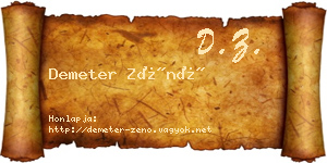 Demeter Zénó névjegykártya